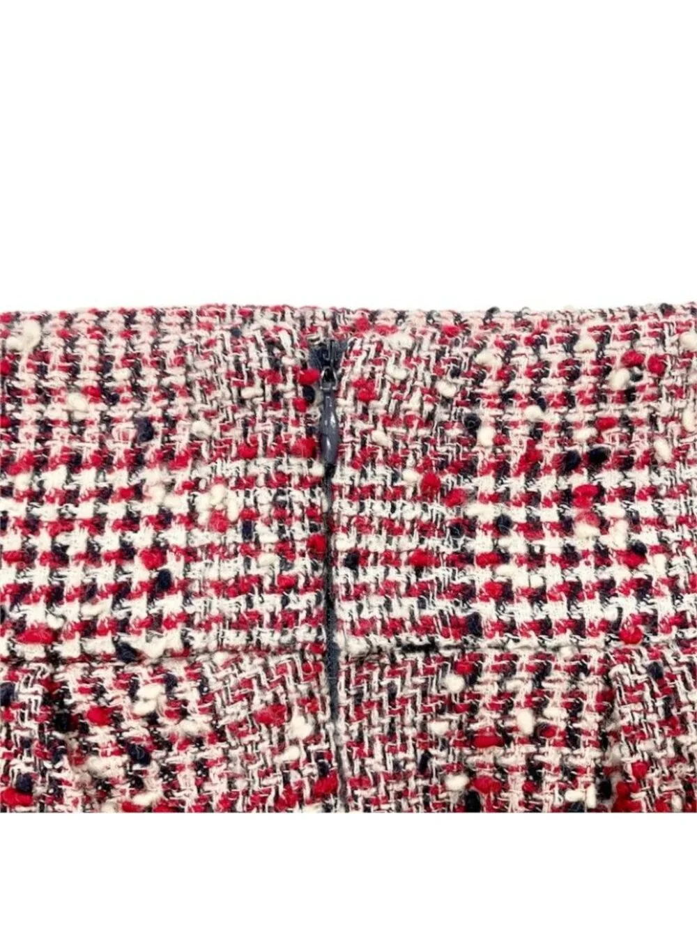 Chanel Red Tweed Middle Skirt